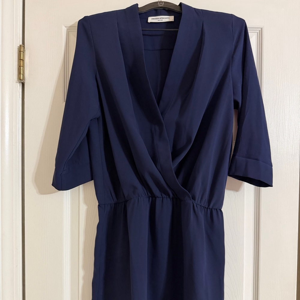 Amanda Uprichard Navy Venus Crossover Dress